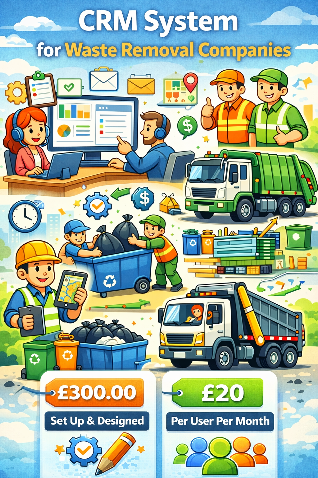 Customer Relationship Management software for Waste removal companies hosted for 12 months .