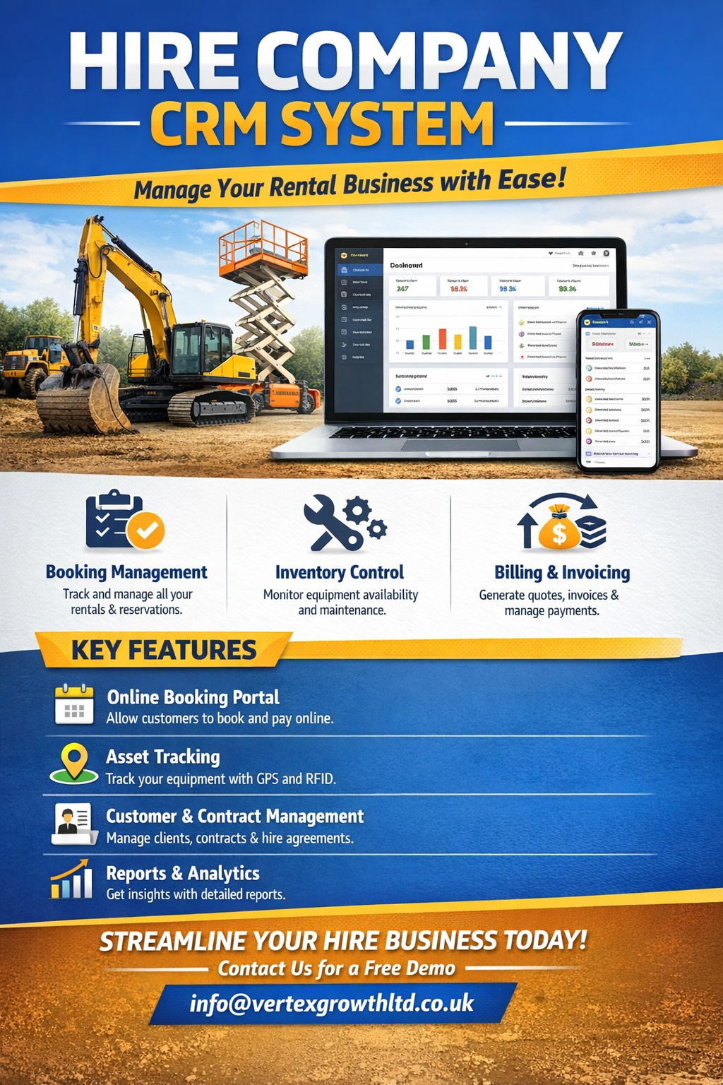 Customer Relationship Management software for a Hire company Hosted