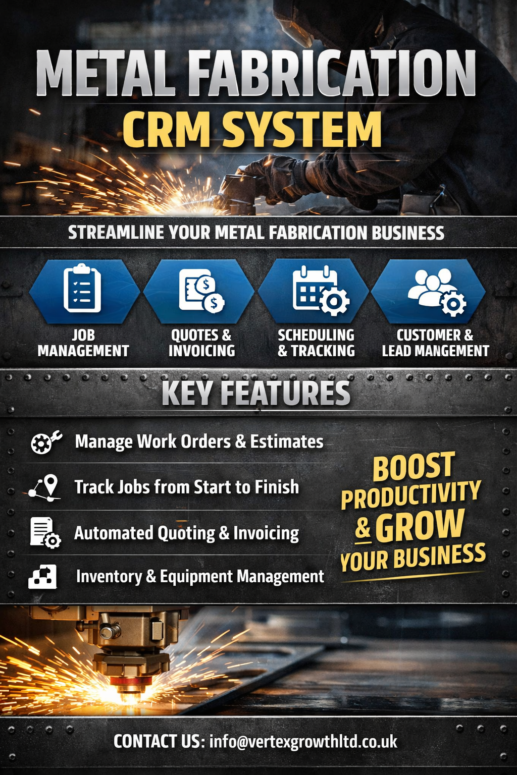 Customer Relationship Management software for Metal contractors hosted