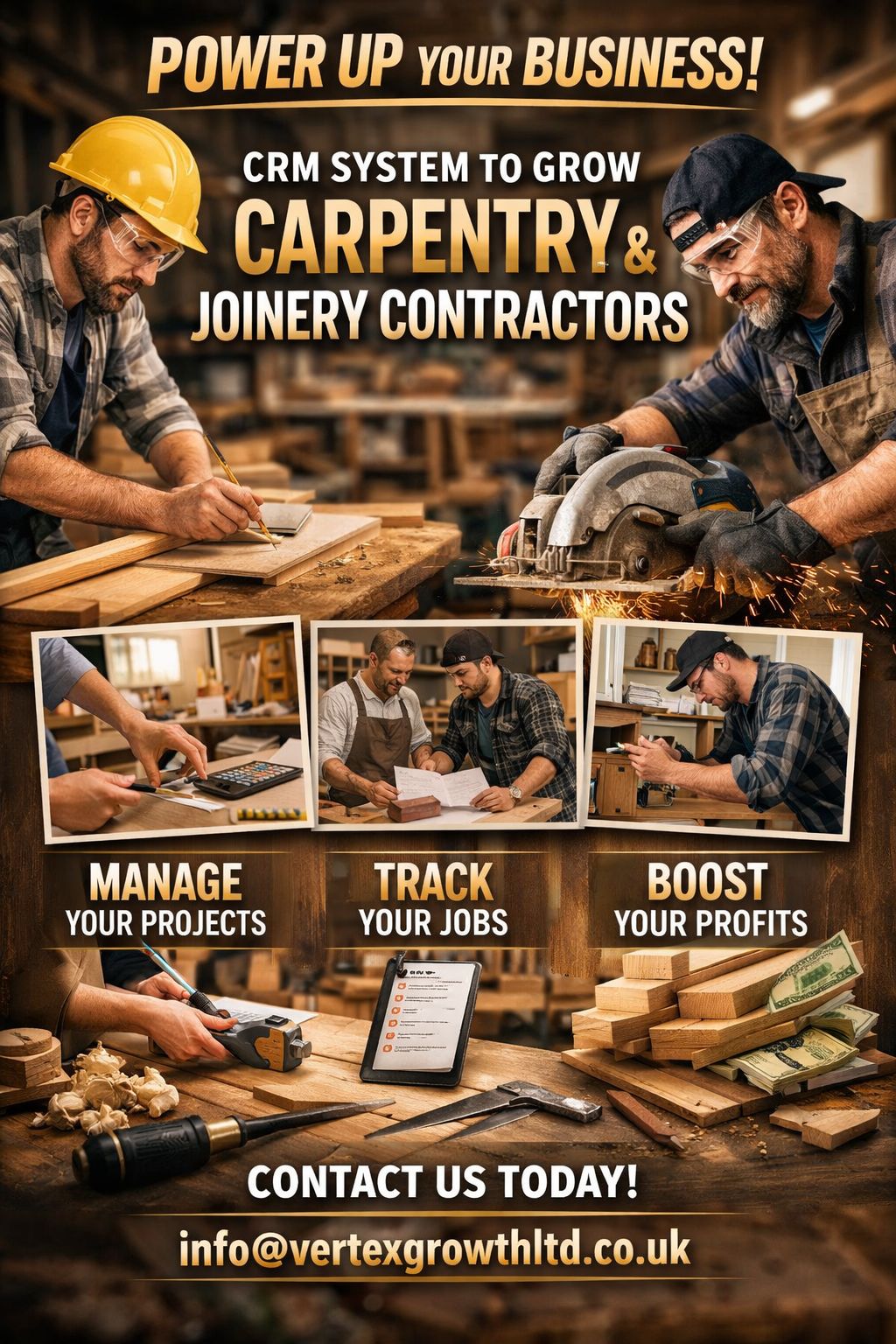 Customer Relationship Management software for Carpenters hosted for 12 months