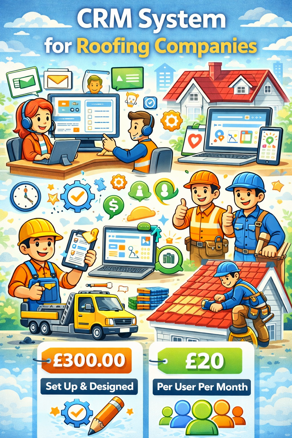 Customer Relationship Management software for Roofing Contractors hosted 12 months