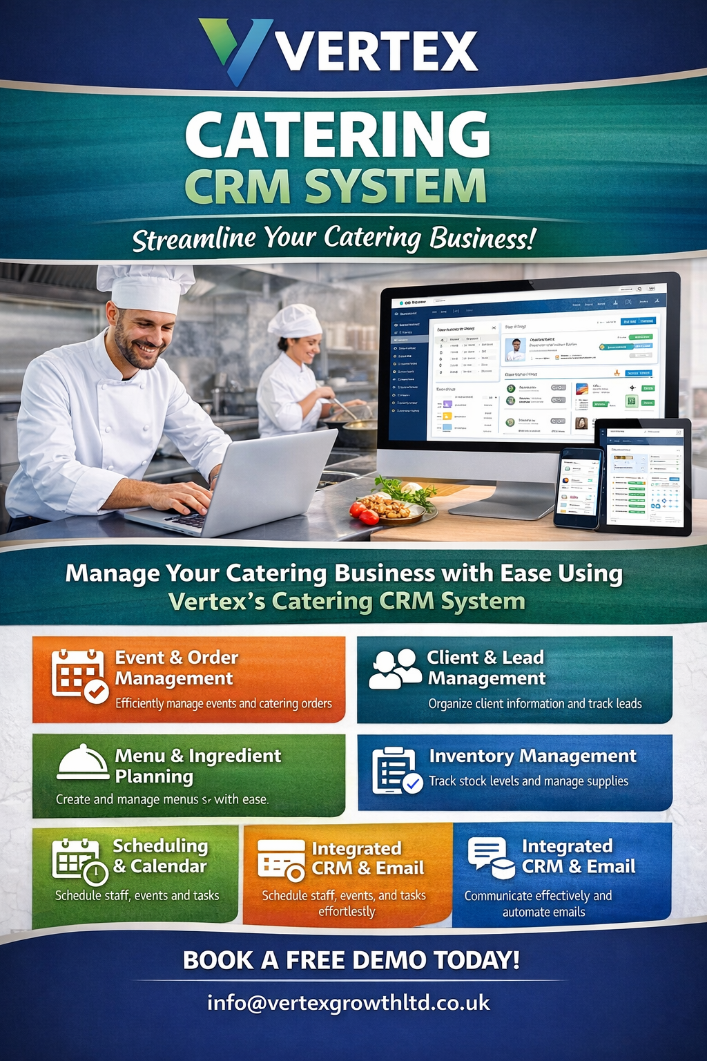 Customer Relationship Management software for a catering company Hosted